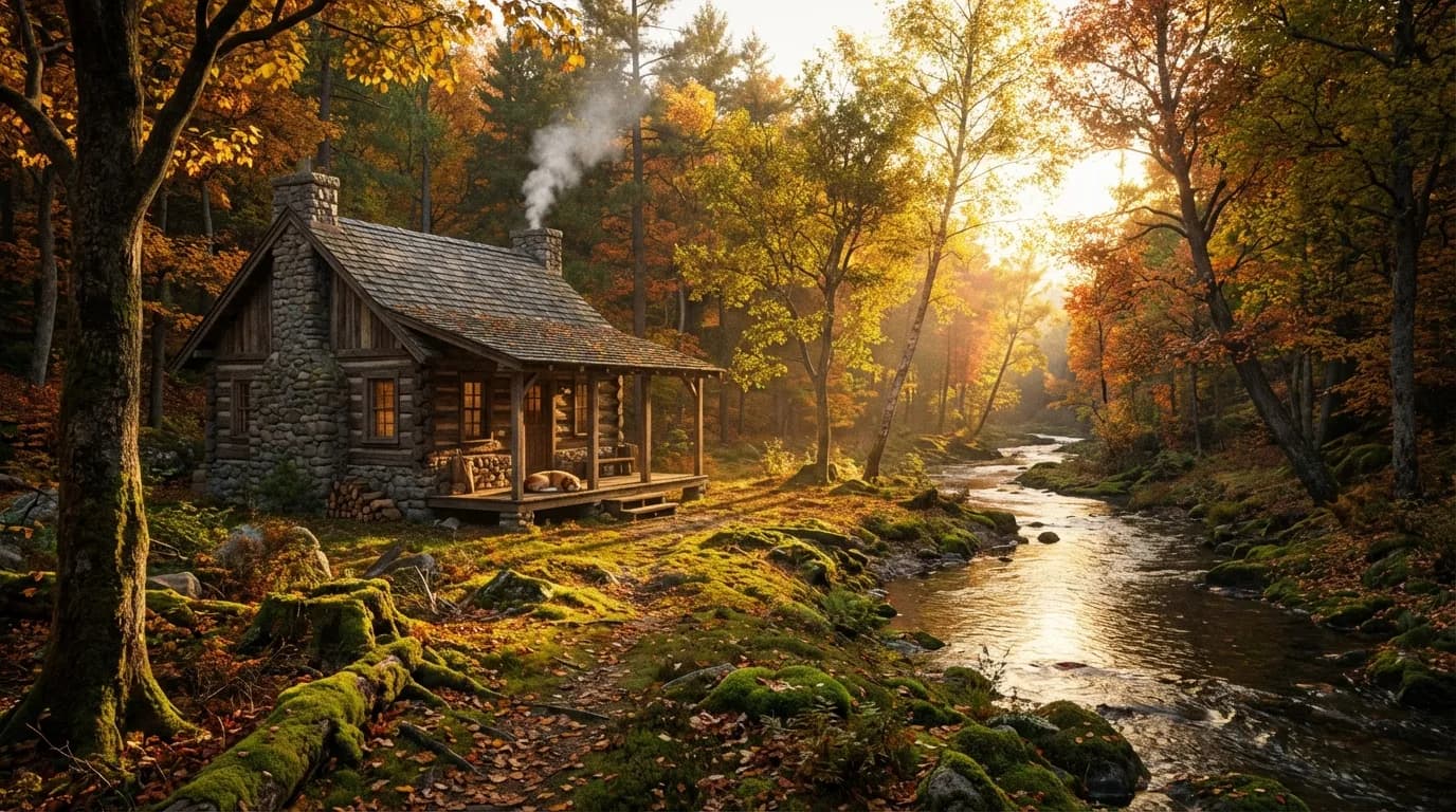 PCのスクリーンセーバーに適した温かみのある、とても現実的な風景写真