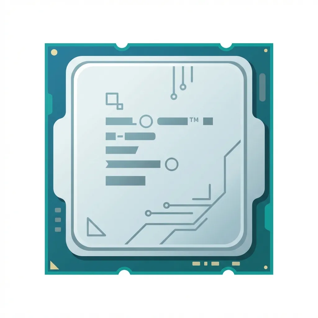 アイコンにしてください。背景は白色にしてください。CPUに描かれた文字は抽象化してください。