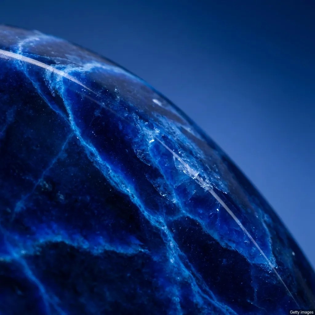 ミニマリストなマクロフォーカスで、大理石の表面の精緻なディテールを表現。コバルトブルーの染料が主となる大理石に深く浸透し、その中をやや明るい、ほぼエレクトリックブルーの脈が渦巻いています。プロフェッショナルでインパクトのある仕上げにより、研磨された表面から光が繊細に反射され、その美しさが際立っています。この超リアルなマクロ写真は、ブルーの豊かで荘厳な深みを捉え、その微妙な光沢が劇的な視覚効果を生み出しています。超高解像度、8K、シャープなフォーカス、精緻なディテール、4Kテクスチャ、クリーンな構図、歪みなし。プロの商用ストックフォトの背景やハイエンドなグラフィックデザインに最適です。スタイル参考:ゲッティイメージズ。