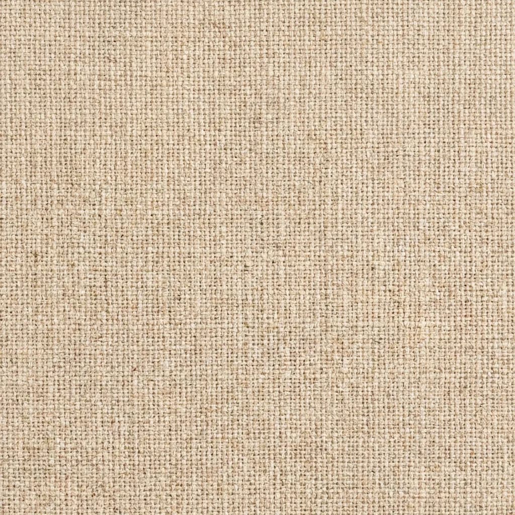 粗い麻布またはリネンの生地を接写した、全体像です。天然繊維がしっかりとした格子状に織り込まれており、素朴で手触りの良い質感を醸し出しています。このアースカラーのテキスタイルは、ナチュラルでオーガニックな背景として、淡い茶色とクリーム色の繊細な濃淡が特徴です。